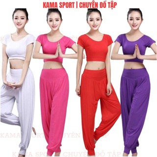 Bộ tập Yoga nữ chất cotton mềm co giãn thoải mái giúp chị em tự tin tập luyện những động tác yoga khó nhất