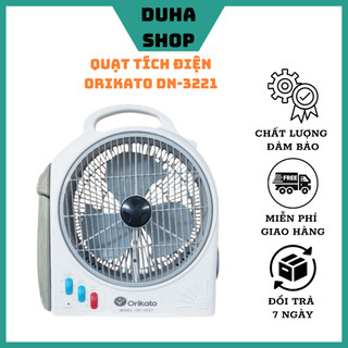 Quạt tích điện orikato dn-3221 2 bình tích điện dành cho mùa hè dùng liên tục 8-10h có đèn led tiện dụng