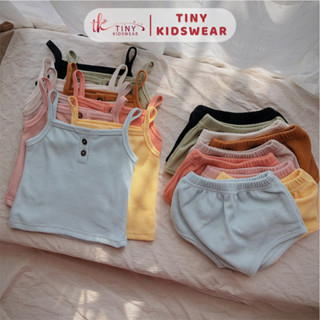 [THANH LÝ XẢ KHO] Bộ 2 Dây Bé Gái, Set 2 Dây Mát Mẻ Chất Cotton Tổ Ong Cho Bé Từ 5-14kg [GS32]