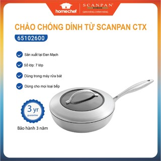 Chảo chống dính liền khối 7 lớp Scanpan CTX 26cm 65102600, dùng bếp từ, bảo hành chống dính 3 năm | Hàng chính hãng