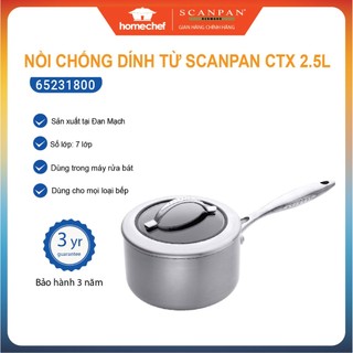 Nồi chống dính liền khối 7 lớp Scanpan CTX 2.5L/18cm 65231800, dùng bếp từ, bảo hành chống dính 3 năm | Hàng chính hãng