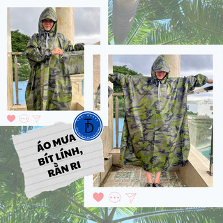 Áo mưa bít rằn ri, bít lính 2 size 1m2, 1m4