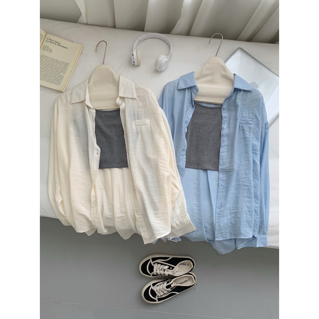 Set gồm Áo sơ mi kèm áo dây và Quần giả váy, thiết kế màu sắc trẻ trung, freesize đến 68kg - 55Kg.Linh