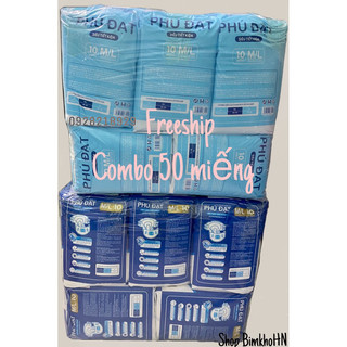 Combo 50 miếng bỉm dán Phú đạt Có vách ngăn chống tràn dành cho người già siêu thấm hút size ML, size XL