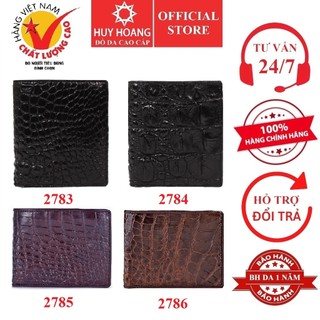 Ví nam huy hoàng da cá sấu màu đen, nâu đất hp2783-84-85-86
