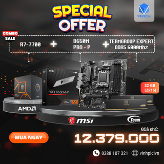 Combo amd b650m pro-p + r7 7700 + ram teamgroup expert ddr5 6000mhz 32gb