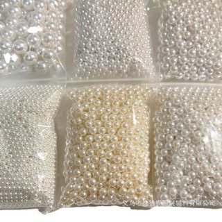 Túi 500g Hạt nhựa phủ sơn bóng giả ngọc, hạt ngoc trai có lỗ - Phụ kiện may, trang trí, mix đồ thủ công, design