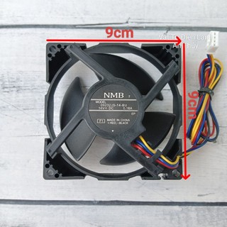 Quạt tủ lạnh toshiba 14v 4 dây kích thước 9cm x 9cm cánh đen hàng hãng nidec