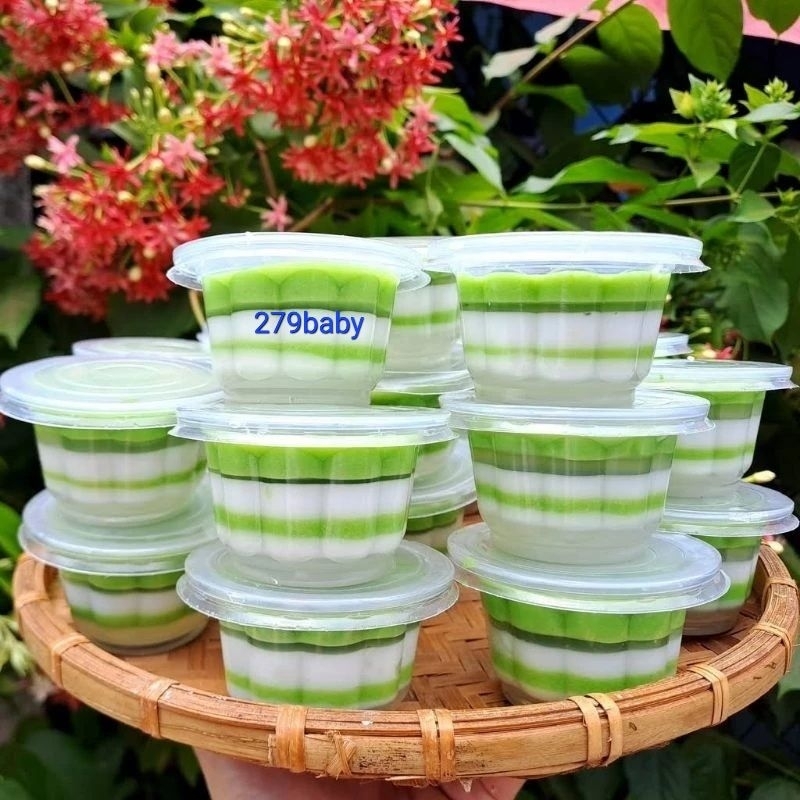 sỉ 2000 ly rau câu hoa mai 100ml/ mã  891 tàu hũ 180ml  kèm nắp