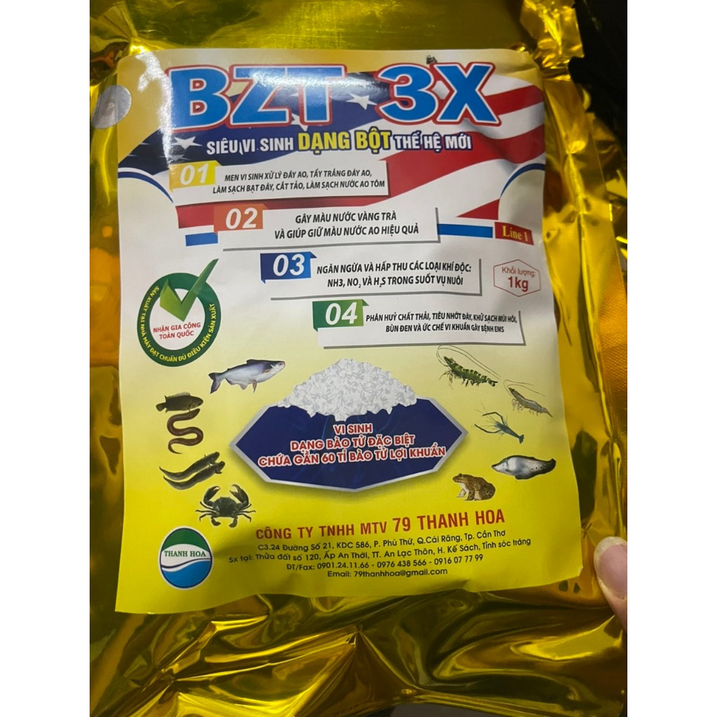 Men vi sinh BZT USA 1 kg, xử lý đáy và nước nuôi trồng thủy sản