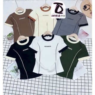 Áo baby tee viền mảnh vetement borip quảng châu co dãn 4 chiều - dư tú lệ shop