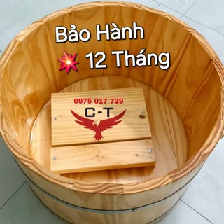 Chậu ngâm mông⚡TẶNG GHẾ NGỒI💥CAO 30cm💥Chậu ngâm mông cỡ lớn gỗ  1- bồn ngâm phụ khoa gỗ Thông Mỹ cao cấp