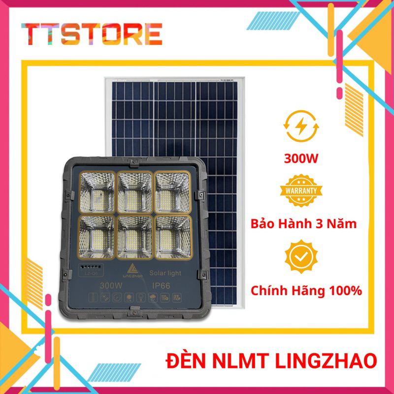 Đèn Năng Lượng Mặt Trời LingZhao 300W Chính Hãng | Siêu Sáng | Chống Nước IP66 Cao Cấp Nhất