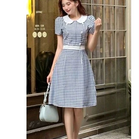 đầm kẻ phối size L