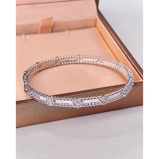 Vòng tay cỏ 4 lá bạc 925 xi kim cao cấp Minh Tâm Jewelry