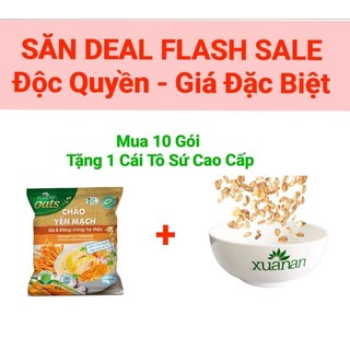 Cháo Yến Mạch Thịt Gà Đông Trùng Hạ Thảo  40g Xuân An( Mua 10 Gói Tặng 1 Tô Sứ Cao Cấp)