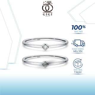 Nhẫn bạc nữ S925 đính một viên đá nhỏ đơn giản, thanh lịch, trang sức nữ Gigi Jewelry ND006
