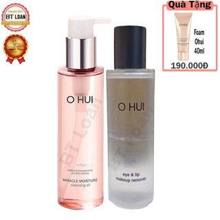 Dầu Tẩy trang đa năng mặt , mắt môi ohui diệu nhẹ siêu sạch 2 trong 1 eye , lip Makeup cleansing oil