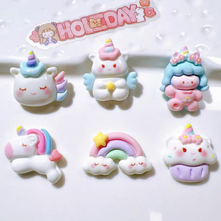 ( Mua từ 3sp để được giá tốt ) Charm 3D nổi mẫu Unicorn , ngựa một sừng cầu vồng , kì lân