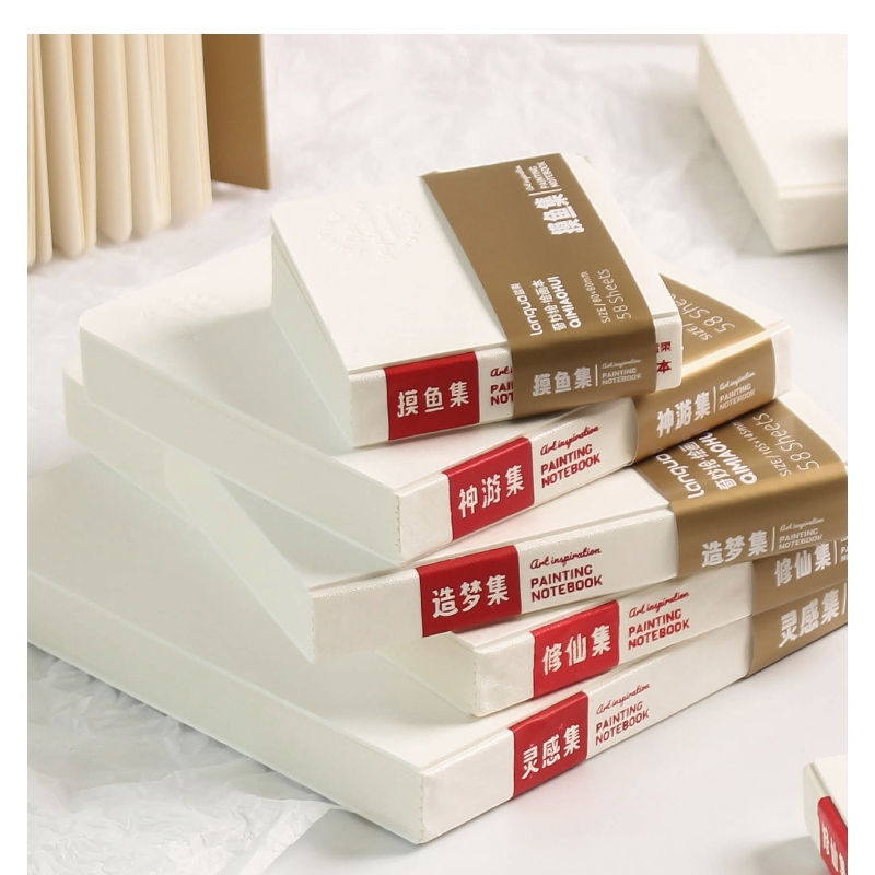 NB64 Sketchbook Languo sổ tay vẽ phác thảo bìa trắng giấy 200gsm 116 trang