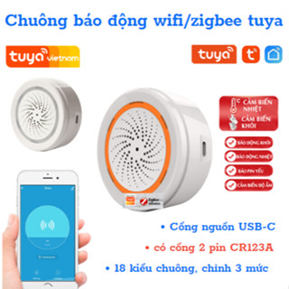 Còi báo động thông minh WIFI/ZIGBEE TUYA chuông báo động có tích hợp cảm biến nhiệt độ