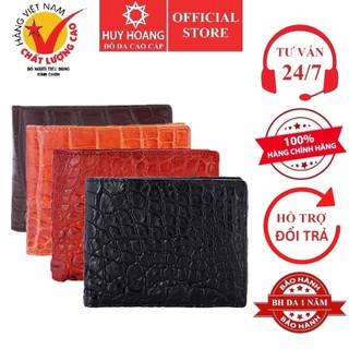 Ví nam da cá sấu Vip 2 mặt da màu đen, nâu đỏ, vàng bò, nâu đất HP2726-27-28-29
