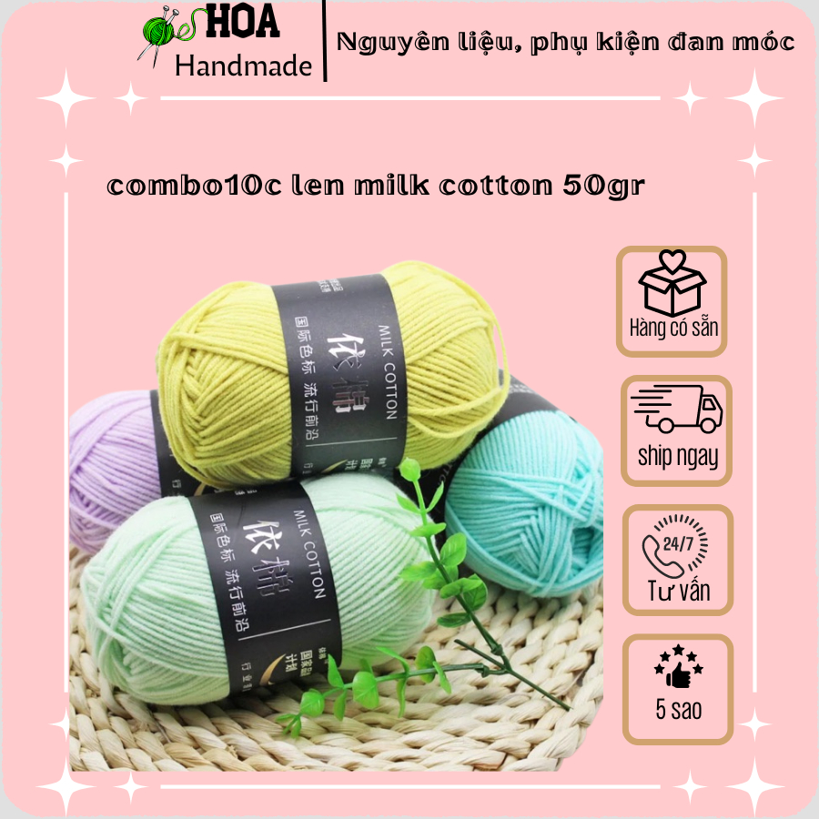 combo 10 cuộn len 50gr
