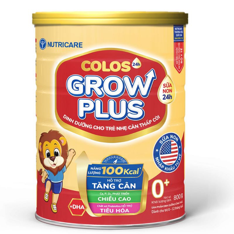 Sữa bột Nutricare Colos Grow plus sữa non 0+ (loại 800g)