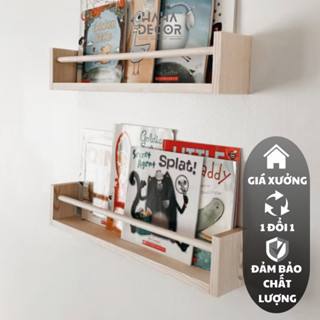 Kệ sách gỗ treo tường kệ trang trí decor được sơn phủ chống ẩm mốc mối mọt KGTT08-TRON