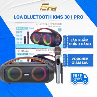 Loa Bluetooth KIMISO K301 Pro ERA kèm 2 micro karaoke không dây công suất 40W