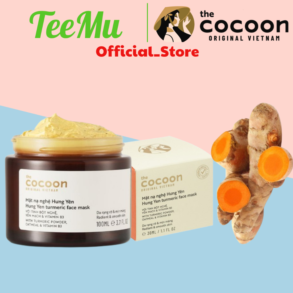 Bigsize - Mặt nạ nghệ Hưng Yên Cocoon 100ml/30ml giúp da rạng rỡ & mịn màng căng bóng