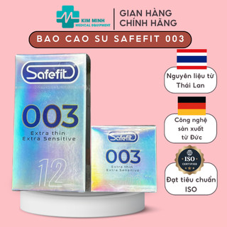 Bao cao su Safefit 003 hộp 3 chiếc, 12 chiếc siêu mỏng cái kéo dài quan hệ nhiều gel bôi trơn