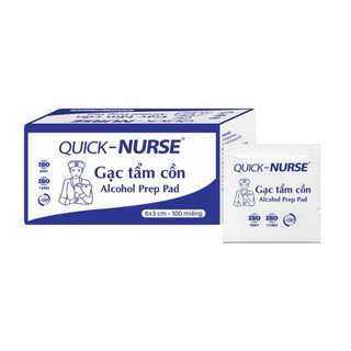 GẠC TẨM CỒN QUICK NURSE 6x3cm (hộp 100 miếng)