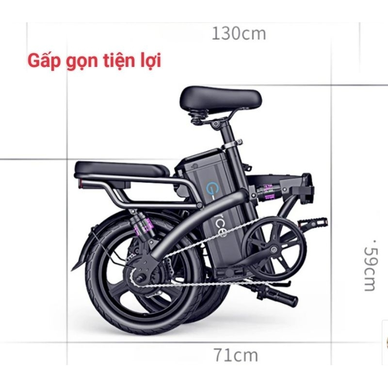 Xe đạp điện trợ lực G-Force C14 gấp gọn bỏ cốp tiện lợi. pin 9A đi 40km, có ghế ngồi sau, có khóa pin, BH 1 năm | BigBuy360 - bigbuy360.vn