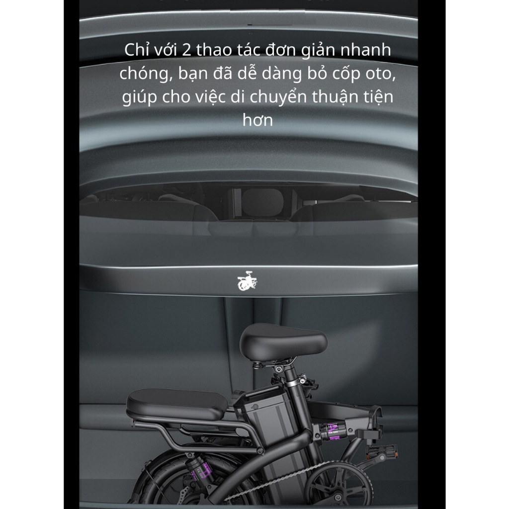 Xe đạp điện trợ lực G-Force C14 gấp gọn bỏ cốp tiện lợi. pin 9A đi 40km, có ghế ngồi sau, có khóa pin, BH 1 năm | BigBuy360 - bigbuy360.vn