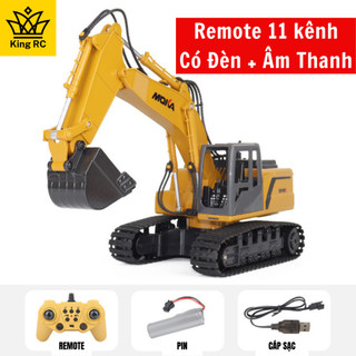  Xe Máy Xúc Điều Khiển Từ Xa Moka 11 KÊNH Gầu Sắt Xoay 360 độ Có Âm Thanh Đèn - Dùng Pin Sạc  King Rc  XM01 
