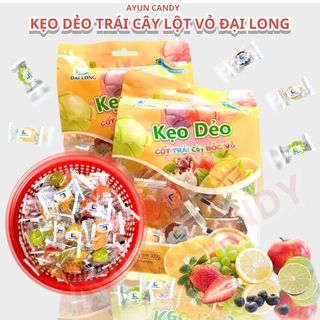  Kẹo Dẻo Cốt Trái Cây Bóc Vỏ Đại Long 300G, Kẹo Dẻo Lột Vỏ, Kẹo Bóc Vỏ Thơm Ngon VỊ Trái Cây Tự Nhiên