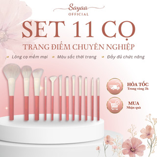 Set 11 cọ trang điểm Sayaa siêu mềm mịn dành cho người mới bắt đầu