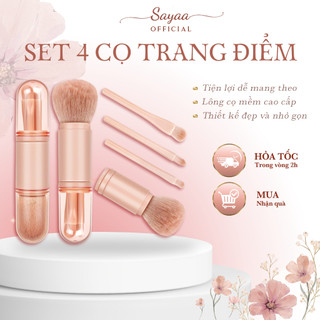 Bộ 4 cọ trang điểm Sayaa phấn mắt phấn phủ má hồng mini tiện dụng