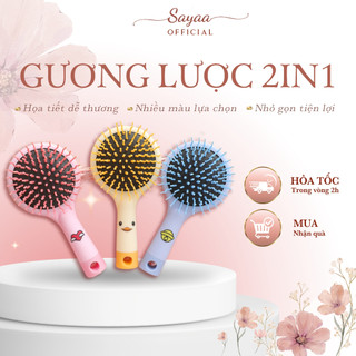 Lược Sayaa massage đàu kèm gương hàng cao cấp loại 1