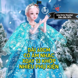Búp bê Barbie búp bê Elsa có khớp 60cm, bộ đồ chơi búp bê đồ chơi trẻ em