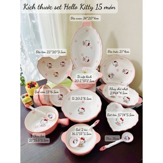 Set bát đĩa sứ kitty tách lẻ món