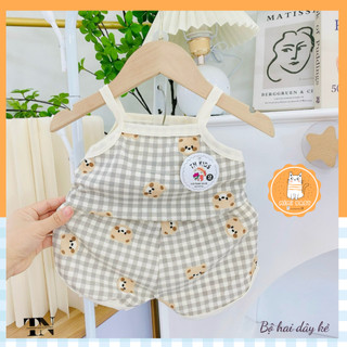 Đồ Bộ 2 Dây Bé Gái Vải  Mềm Mịn Mát Cho Bé Gái Dễ Thương Mimibaby, MIMI38