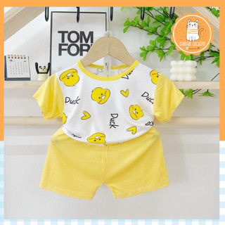 Bộ cộc tay cài vai trơn phối viền cổ Mimibaby thấm hút mồ hôi, đồ bộ cho bé trai, bé gái, MIMI39