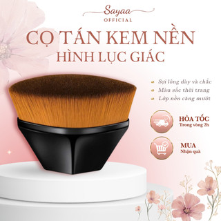 Cọ trang điểm lục giác Sayaa tán phấn nền ma thuật liền mạch sợi lông mềm mại có hộp đựng