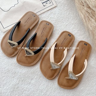Sandal xỏ ngón khóa T cao cấp, dép sandal nữ phối da trẻ trung
