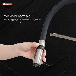 Vòi rửa bát thân mềm Konox Tema