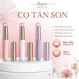 Cọ Tán Son Môi Cán Ngắn Có Nắp Đậy
