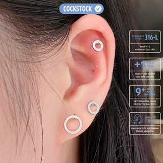 Khuyên tai đơn giản basic Round Minimal Earring CockStock