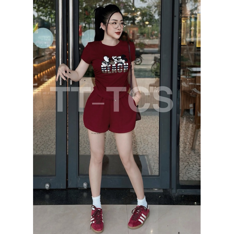 Set bộ đồ micky nhún eo hàng QCL1